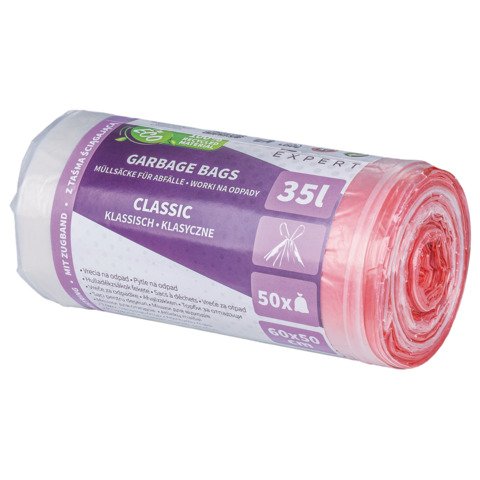 Sacchi immondizia per rifiuti inorganici Donau Expert 35 L 60×50 cm – 27 µm trasparente – rotolo 50 pz – 22383313-90