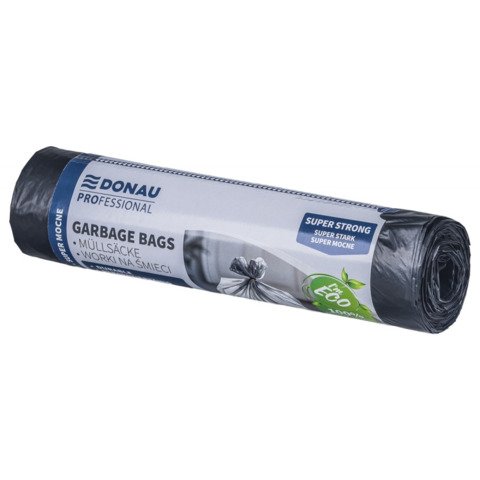 Sacchi immondizia per rifiuti inorganici Donau Professional 60 L 69×62 cm – 31 µm nero – rotolo 10 pz – 22213322-05