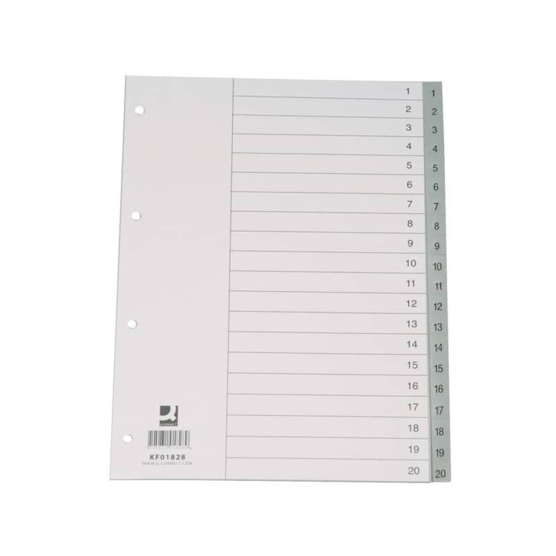 Divisore numerico Q-Connect grigio 22,5×29,7 cm ppl 1-12