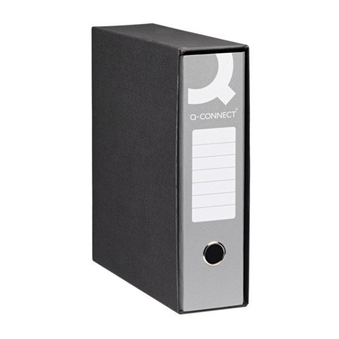 Registratore protocollo con custodia Q-Connect dorso 8 cm – 28,5×34,3 cm – grigio RQ-CON-P8GR
