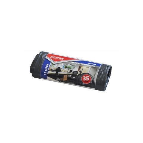 Sacchi immondizia per rifiuti inorganici Office Products 35 L 49×56 cm – 18 µm nero – rotolo da 15 pezzi – 22021218-05
