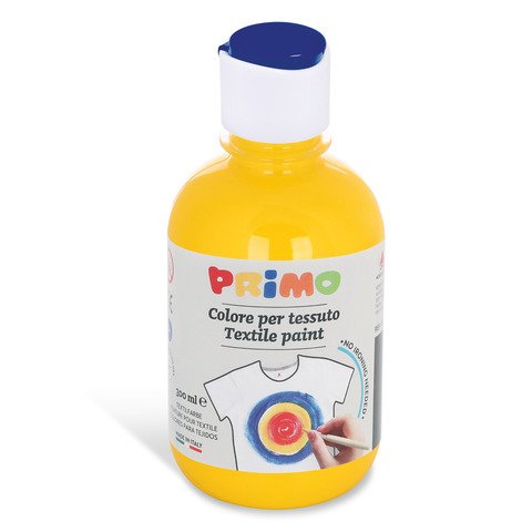 Colore acrilico per tessuto Primo in bottiglia PET con tappo dosatore 300 ml – 201 giallo primario – 411TX300201