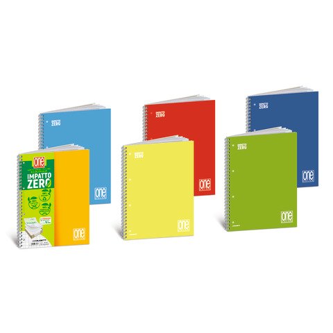 Quaderno Maxi spiralato One Color Impatto Zero 20+1 ff – 80 g/m² – 1R conf. da 6 pezzi – 7449