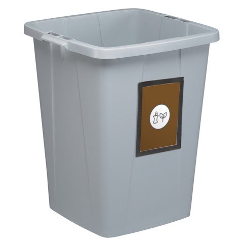 Kit contenitore portarifiuti DURABIN quadrato in PP da 90 litri con maniglie per agevolarne il trasporto 520 x 490 x 610 mm (LxPxH).