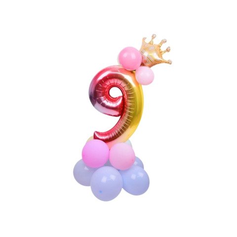 Set palloncini Party Go multicolor indicanti anni/eta’ H.80 cm conf. 15 pz n° 9 – FB0957