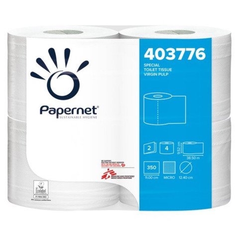 Carta igienica 2 veli in pura cellulosa Papernet bianco – conf. 4 pz – 403776