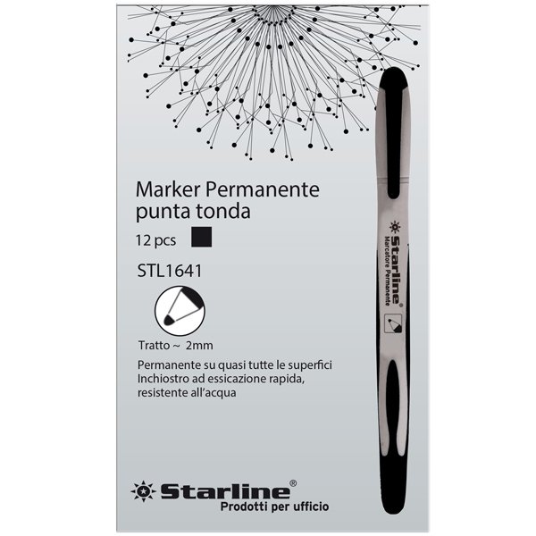Marcatore permanente Starline – punta tonda 2,0mm – nero – Starline