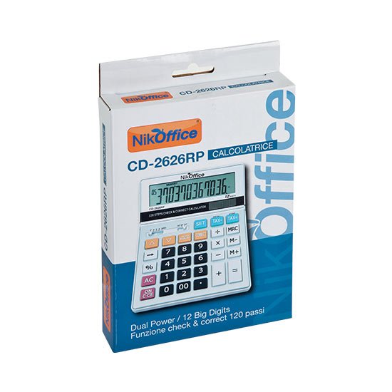 Calcolatrice da tavolo NinkOffice - 14x19.7cm - 12 Cifre - Dual Power - Display Inclinabile - CD-2626RP - immagine 2