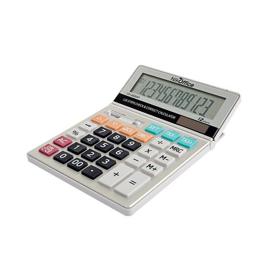 Calcolatrice da tavolo NinkOffice - 14x19.7cm - 12 Cifre - Dual Power - Display Inclinabile - CD-2626RP - immagine 3