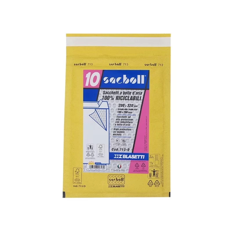Busta imbottita Sacboll – D (20 x 32 cm) – carta – avana – Blasetti – conf. 10 pezzi