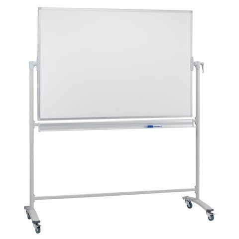 Lavagna bianca magnetica girevole mobile in acciaio Franken 120×90 cm