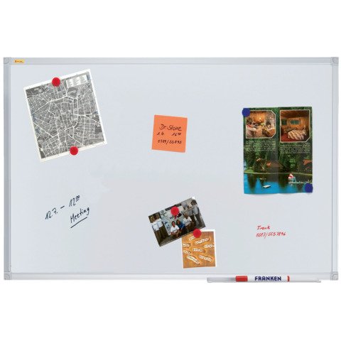 Lavagna bianca magnetica in acciaio Franken Valueline 180×120 cm