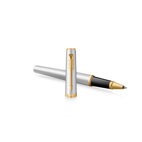 Penna roller Parker Meridian cromata – finiture oro – punta fine – inchiostro