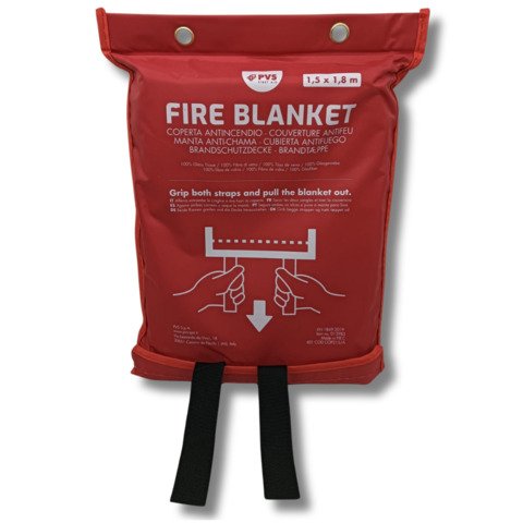 Coperta antifiamma in fibra di vetro standard PVS 150×180 cm –