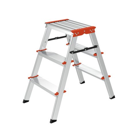 Sgabello doppio Gierre Doublestep in alluminio 2 gradini + piano 0,40xH.0,66